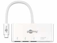 Goobay 62097 USB-C Multiport Adapter mit drei USB 3.0 Anschlüssen + Card...