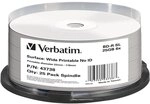 Verbatim 54383 BD-R, 25 Pack Spindle - Wide Printable, Transparent/Wei&szlig; | BD-R