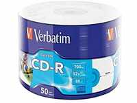 Verbatim CD-R Inkjet Printable, bedruckbare CD-Rohlinge mit 700 MB Datenspeicher,
