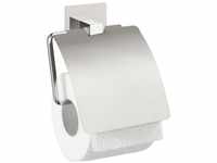 WENKO Turbo-Loc® Edelstahl Toilettenpapierhalter mit Deckel Quadro -...