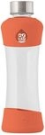 EQUA Active Tangerine Trinkflasche 0,5L - Glasflasche 550 ml mit Silikonh&uuml;lle -