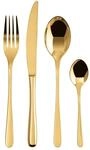 Sambonet 52553G81 - Taste Golden Besteck Set 24 Teile 6 x Gabeln, Messer, Essl&ouml;ffel,
