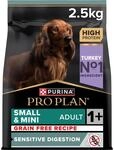 PRO PLAN Getreidefrei Small und Mini Adult Sensitive Digestion, 4 x 2,5kg