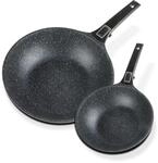 GSW 167765 Pfannen-Set Easy Click mit abnehmbarem Griff, 2-tlg, Aluminium, schwarz -