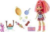 Mattel Cave Club GNL96 - Wilder Grillspa&szlig; mit Emberly Spielset & Puppe und