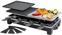 ROMMELSBACHER Raclette Grill RCS &ndash; 2 Wendegrillplatten, 1 Steingrillplatte, 8