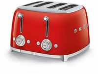 Smeg TSF03RDEU Toaster, 2000, Metall, 1 Liter, Rot