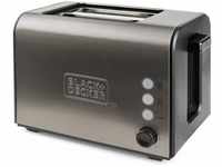 BLACK+DECKER BXTO900E - 900W Toaster aus Edelstahl mit 2 extra breiten...