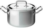 Spring 0415540618 Brigade Premium Fleischtopf mit Deckel, Edelstahl, silber, 14,6 x
