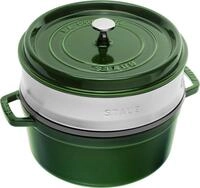 STAUB Cocotte, Gusseisen Br&auml;ter mit Dampfeinsatz aus Edelstahl, 26 cm, 5,25 L, Rund,