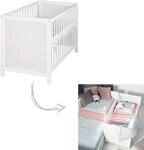 roba 2 in 1 Babybett 60 x 120 cm - Gitterbett & Beistellbett 6-fach H&ouml;henverstellbar
