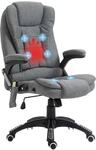Vinsetto B&uuml;rostuhl mit Massagefunktion Leinenoptik Chefsessel Grau |...