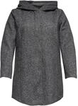 ONLY Carmakoma Damen Carsedona Light Coat OTW Noos Mantel, Dark Grey Melange,...