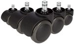 hjh OFFICE 619006 5X Hartbodenrollen 11mm / 50mm B&uuml;ro-Stuhl-Rollen f&uuml;r...