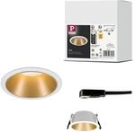 Paulmann 93396 Einbauleuchte Cole starr rund dimmbar Einbaustrahler Wei&szlig; matt, Gold