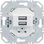 Toma USB 230V bl. polar, mate