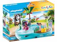 PLAYMOBIL Family Fun 70610 Spaßbecken mit Wasserspritze, Zum Bespielen mit...