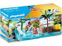 PLAYMOBIL Family Fun 70611 Kinderbecken mit Whirlpool, Zum Bespielen mit...