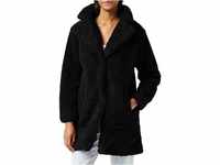 Urban Classics Damen Ladies Oversized Sherpa Coat Mantel, Schwarz (Black 00007),