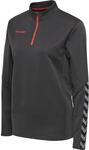 hummel Damen Authentic Half Zip Sweatshirt Damen, Asphalt, XS