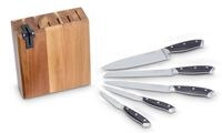 ECHTWERK Messerblock/ K&uuml;chenmesser-Set aus Akazienholz mit rutschhemmenden