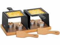 Spring Gourmet Raclette | Teelicht Raclette mit Gestell aus Metall | Holzboden...