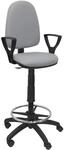 Piqueras y Crespo T04CP Ergnomischer Hocker, h&ouml;henverstellbar, mit Fu&szlig;st&uuml;tze grau