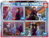 Educa - Kinderpuzzle Die Eisk&ouml;nigin 2 | 4in1 Puzzleset 50/80/100/150 Teile |...