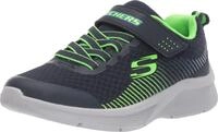 Skechers Jungen Microspec Gorza Sportschuhe, Navy Textile Lime Blue Trim, 28 EU