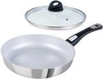 Genius Cerafit Steel Bratpfanne 28cm + Glasdeckel - ofenfeste Keramikpfanne mit
