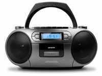 Aiwa BBTC-550BK Tragbares Radio mit CD, Bluetooth und USB, Cassettes-Recorder Farbe: