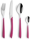 Kuppels PRISMA Besteck Set 6 Personen 24-teilig Himbeerrot, 18/0 Edelstahl
