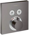 hansgrohe Unterputz Theromstat Shower Select, f&uuml;r 2 Funktionen, Brushed Black...