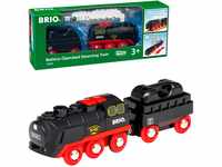 BRIO World 33884 Batterie-Dampflok mit Wassertank - Lokomotive mit echtem...