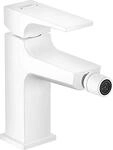 hansgrohe Bidetmischer Metropol mit Push-Open Ablaufgarnitur, Mattwei&szlig;
