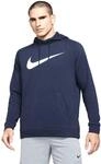 Nike Herren Dri-fit Hooded Sweatshirt, Obsidian/White, S EU