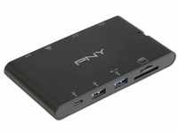 PNY All-In-One USB-C Mini Docking Station mit integriertem USB-C-Kabel mit...