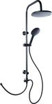 Cornat Duschsystem ''Noir'' - Black Edition - Runde Kopfbrause - Handbrause mit 3