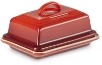 LE CREUSET Steinzeug Butterdose, 900 g, 17 x 12.5 x 9 cm, Kirschrot