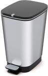 CURVER KIS Chic Bin Style Treteimer 45l mit Deckel und Pedal, M&uuml;llbeutelaufh&auml;ngung,
