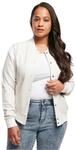 Urban Classics Ladies Inset College Sweat Jacket, lightgrey/White, XL