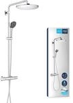 GROHE Vitalio Joy 310, Duschsystem wassersparend (31cm Regendusche, Thermostat mit