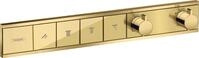 hansgrohe Unterputz Thermostat RainSelect, f&uuml;r 4 Funktionen, Polished Gold Optik