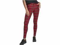 Urban Classics Damen Ladies Skinny Tartan Pants Hose, Mehrfarbig (Red/Blk...