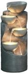 Dehner Gartenbrunnen Salo mit LED Beleuchtung, ca. 81 x 34 x 33 cm, Polyresin, grau