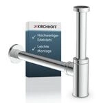 Kirchhoff Design Siphon, Abfluss, Ablaufgarnitur f&uuml;r Waschbecken und Waschtisch,