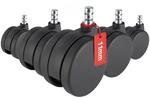 hjh OFFICE 619018 5er Set Rollen ROLO NO-NOISE Schwarz 11mm x 75mm...