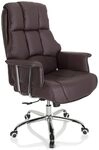 hjh OFFICE 706815 XXL Chefsessel Commander Kunstleder Braun B&uuml;rosessel dick