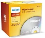 Philips CD-RW Rohlinge High-Speed (700 MB / 80 Minuten, 4-12x Speed, 10er Jewel Case,