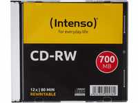 Intenso 2801622 CD-RW Rohlinge 700 MB, RW 12x Speed kratzfest Cover-Card 10er...